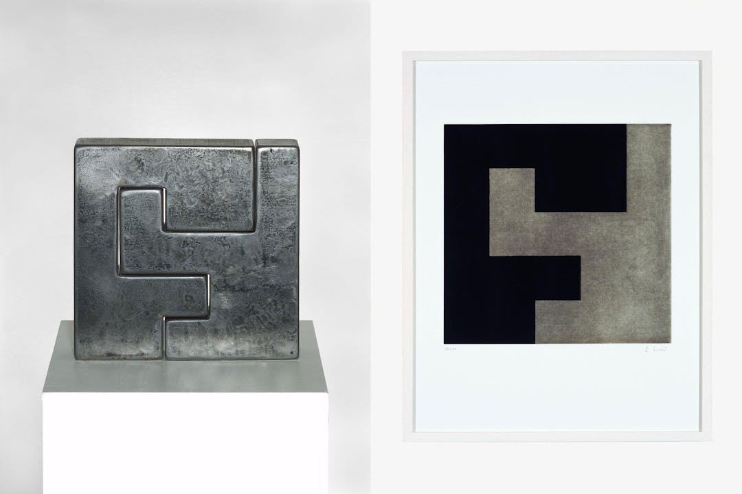 Kunstwerk »Quadrat-Skulptur mit Grafik« von Andrea Malär (Vorschau)